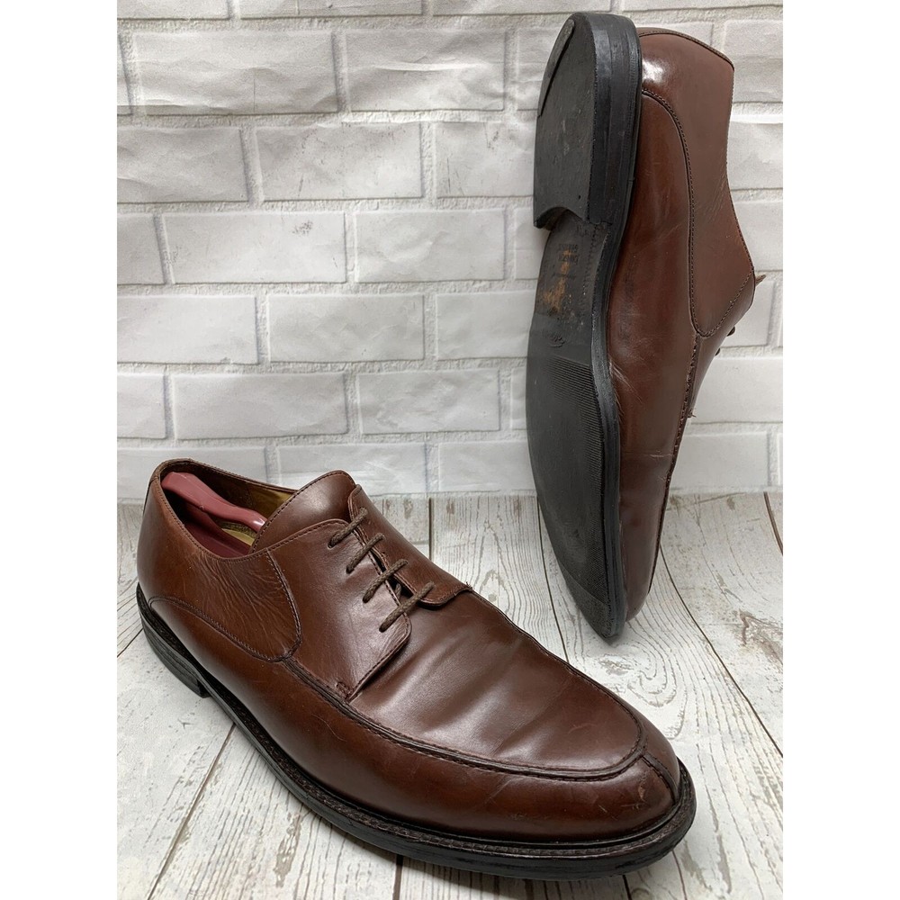 Johnston & Murphy Solid Brown Split Moc Toe Lace Up Blucher  15-1158 Size: 13M